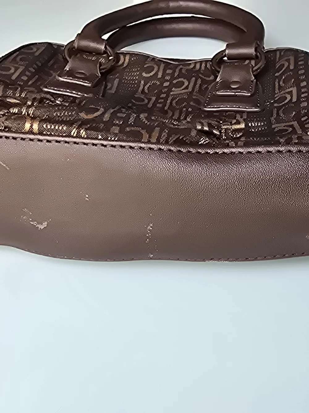 Liz Claiborne Monogram Ruched Vintage Satchel Bag